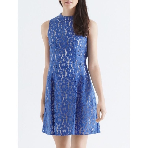 oasis blue lace skater dress
